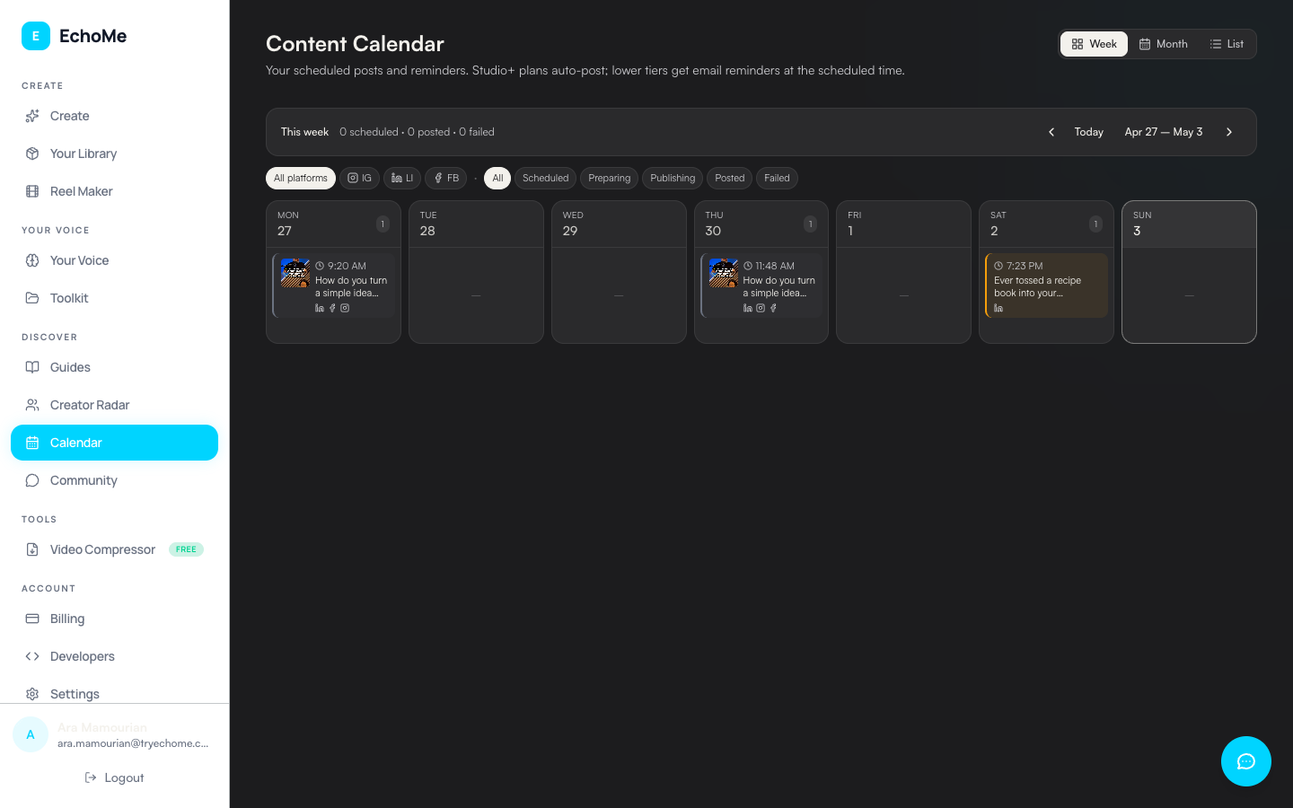 Content Calendar: Overview